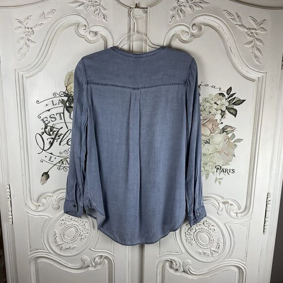 Two by Vince Camuto Chambray Button Down Utility Shirt Size S - Picture 11 of 14